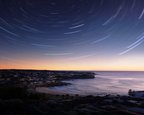 Colourful Australian sky trails in the fictional Southern Light Explorer game